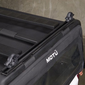 Cleat rail with T Channel to secure gear on trucks. Uses Toyota Tacoma cleats.