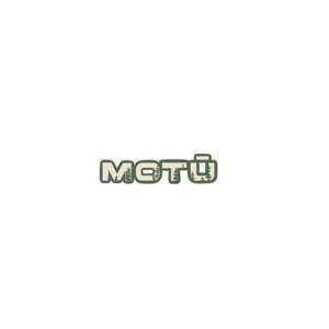MOTU sticker with pine trees.
